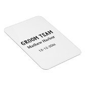 Groom team groomsman name date bachelore party magneet (Rechterzijde)