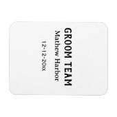 Groom team groomsman name date bachelore party magneet (Horizontaal)