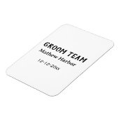 Groom team groomsman name date bachelore party magneet (Linkerzijde)