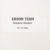 Groom team groomsman name date bachelore party yogamat (Achterkant (horizontaal))