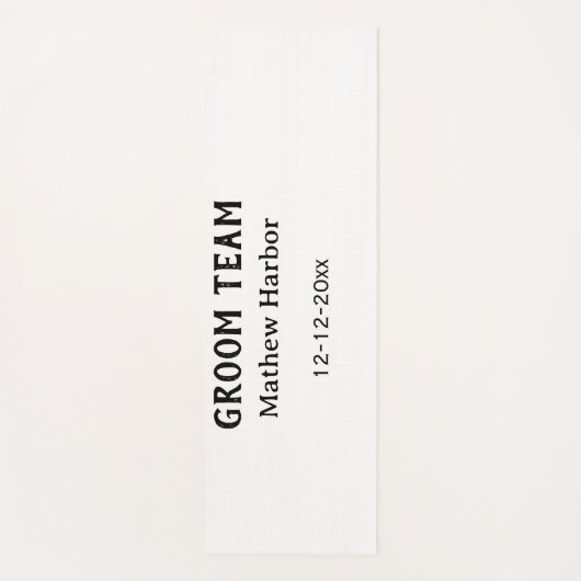 Groom team groomsman name date bachelore party yogamat (Voorkant)