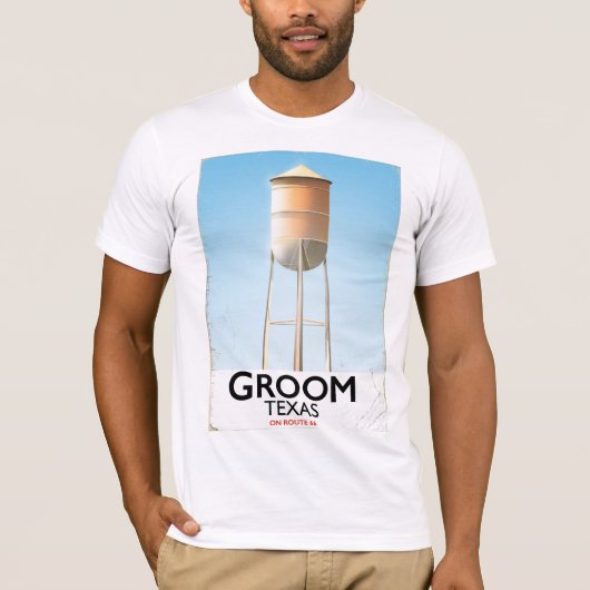 Groom Texas Route 66 Americana reisdruk T-shirt (Voorkant)
