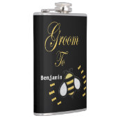 Groom to be Gold Black bek Bachelor Party Custom Heupfles (Rechts)