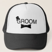 Groom Top Hat Bowtie Trucker Pet (Voorkant)