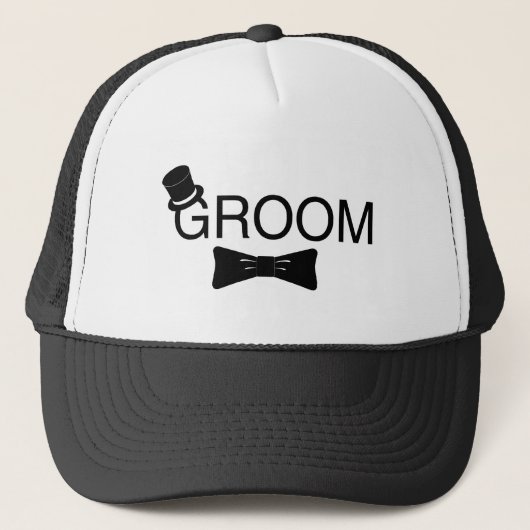 Groom Top Hat Bowtie Trucker Pet (Voorkant)