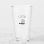 GROOM Top Hat met Custom Name Beer Glas (Achterkant)