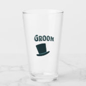 GROOM Top Hat met Custom Name Beer Glas (Voorkant)