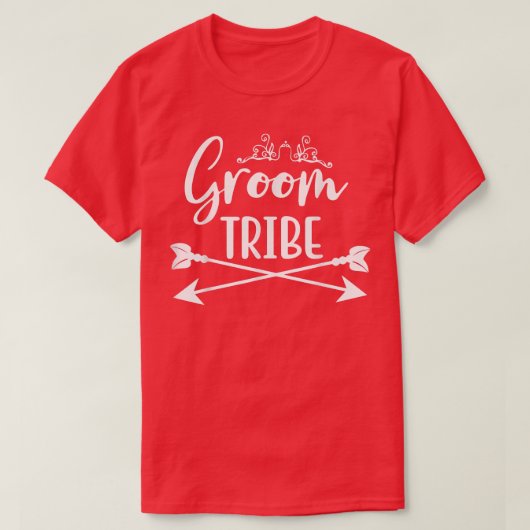 Groom Tribe Matching Cute Arrow Wedding Engagement T-shirt (Design voorkant)