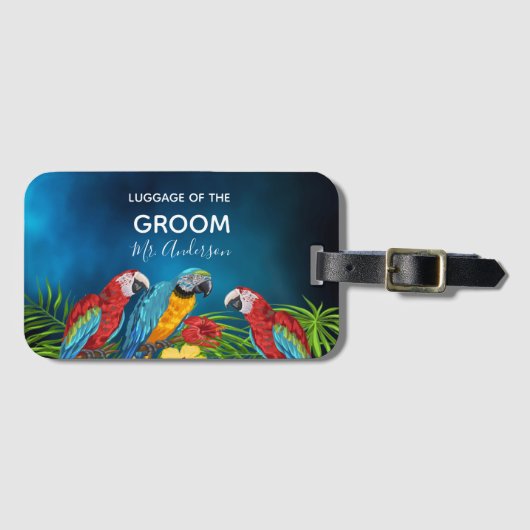 Groom tropische honingmoeras bagagelabel (Voorkant (horizontaal))