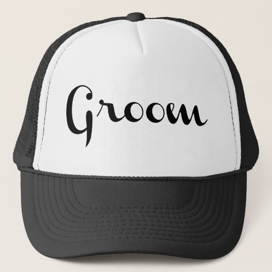 Groom Trucker Hat Black Trucker Pet (Voorkant)