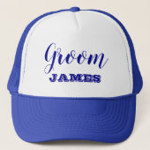 Groom Trucker Hat for Wedding Weekend Trucker Pet (Voorkant)