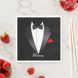 Groom Tuxedo Shirt - Papier Napkins Servet