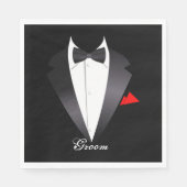 Groom Tuxedo Shirt - Papier Napkins Servet (Voorkant)
