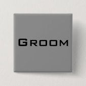 Groom Vierkante Button 5,1 Cm (Voorkant)