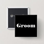 Groom Vierkante Button 5,1 Cm (Voorkant /achterkant)