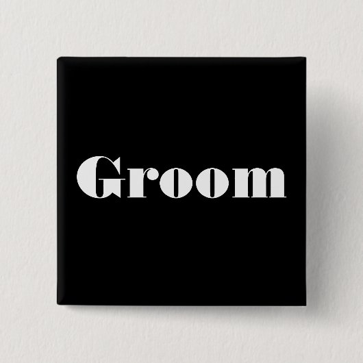 Groom Vierkante Button 5,1 Cm (Voorkant)