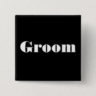 Groom Vierkante Button 5,1 Cm