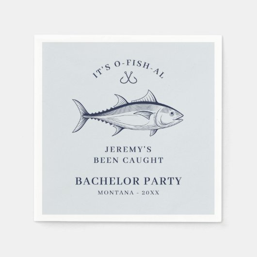 Groom vrijgezellenfeest Vist weekend Servet (Voorkant)
