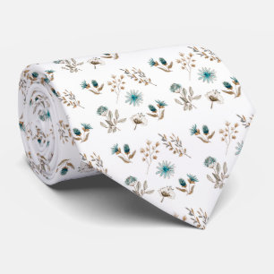 Groom Waterverf Blue Floral Wedding Stropdas