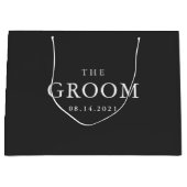 Groom Weddenschap Simple Classic Black en White Groot Cadeauzakje (Voorkant)