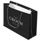 Groom Weddenschap Simple Classic Black en White Groot Cadeauzakje (Voorkant Gekanteld)