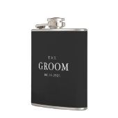 Groom Weddenschap Simple Classic Black en White Heupfles (Links)