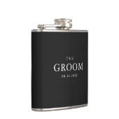 Groom Weddenschap Simple Classic Black en White Heupfles (Rechts)