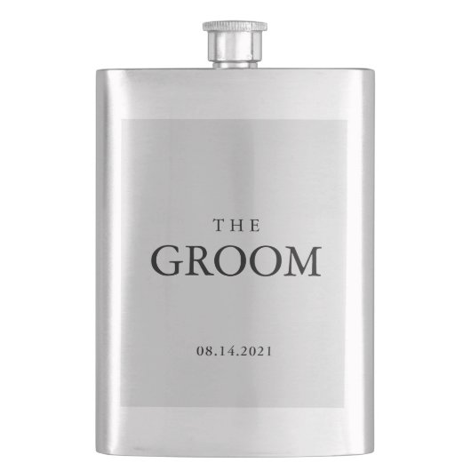 Groom Weddenschap Simple Classic Black Flacon (Voorkant)