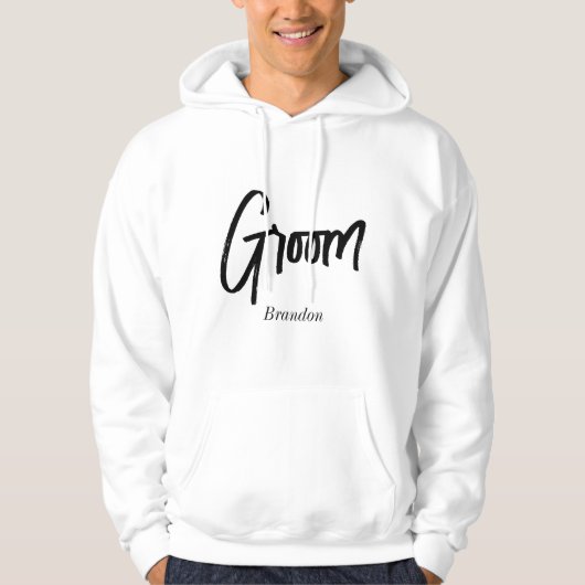 Groom Wedding Black Script T-Shirt (Voorkant)