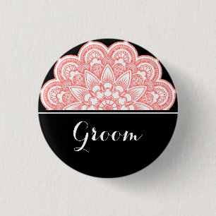 Groom Wedding Mandala Art Ronde Button 3,2 Cm