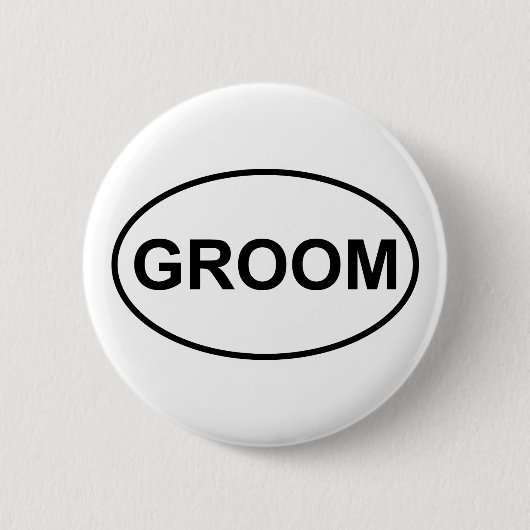 Groom Wedding Oval Ronde Button 5,7 Cm (Voorkant)