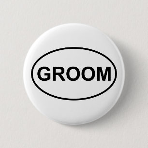 Groom Wedding Oval Ronde Button 5,7 Cm