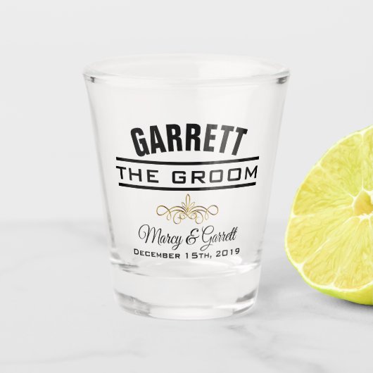 GROOM WEDDING PARTY SHOT GLASS GLAS (Voorkant)