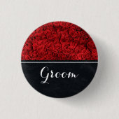 Groom Wedding Red Roses Ronde Button 3,2 Cm (Voorkant)