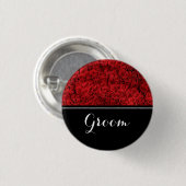 Groom Wedding Red Roses Ronde Button 3,2 Cm (Voorkant /achterkant)