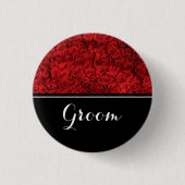 Groom Wedding Red Roses Ronde Button 3,2 Cm (Voorkant)