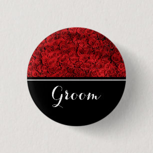 Groom Wedding Red Roses Ronde Button 3,2 Cm