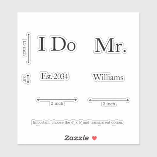 Groom Wedding Shoes Custom Mr I Do Vinyl Sticker (Vel)