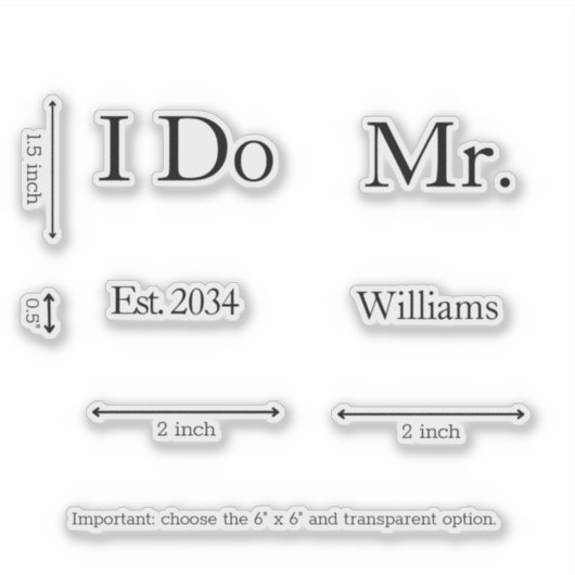 Groom Wedding Shoes Custom Mr I Do Vinyl Sticker (Voorkant)