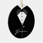 Groom Wedding Tuxedo Keramisch Ornament (Rechts)