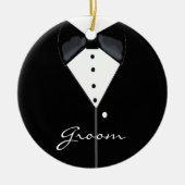 Groom Wedding Tuxedo Keramisch Ornament (Voorkant)