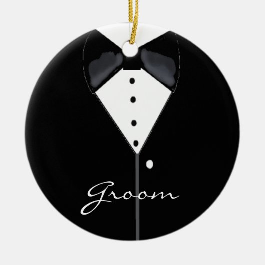 Groom Wedding Tuxedo Keramisch Ornament (Voorkant)