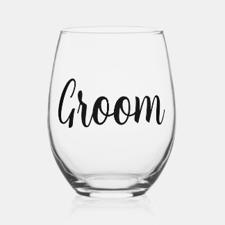 Groom Wedding Wijnglas Zonder Voet