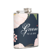 Groom Whiskey Flask Baby Roze Kosmos op Wit Heupfles (Rechts)