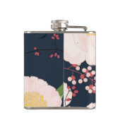 Groom Whiskey Flask Baby Roze Kosmos op Wit Heupfles (Achterkant)