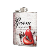Groom Whiskey Flask Country Wood Key in mijn hart  Heupfles (Links)