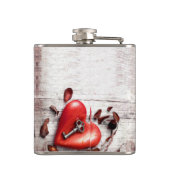 Groom Whiskey Flask Country Wood Key in mijn hart  Heupfles (Achterkant)