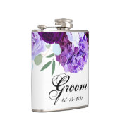 Groom Whiskey Flask Lavendel Hibiscus op Wit Heupfles (Rechts)