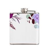 Groom Whiskey Flask Lavendel Hibiscus op Wit Heupfles (Achterkant)