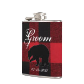 Groom Whiskey Flask Rood Buffel Plaid Beer Zwart Heupfles (Links)